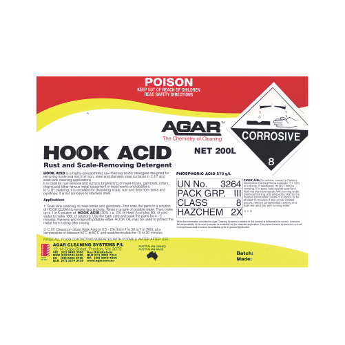 AGAR - HOOK ACID 200L