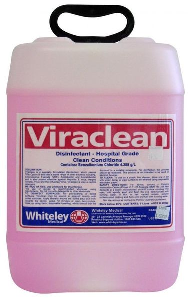 WHITELEY - VIRACLEAN  HOSPITAL GRADE DISINFECTANT 15L