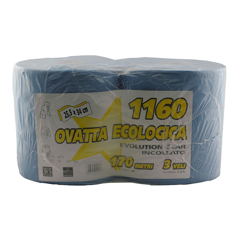 STELLA HOSPITALITY 3PLY 170M RECYCLED BLUE C/PULL ROLL TOWEL - 2 ROLLS
