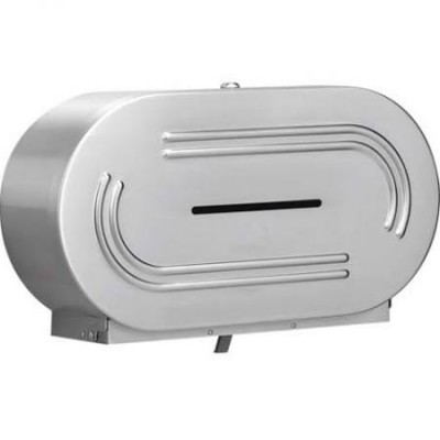 STAINLESS STEEL DOUBLE JUMBO TOILET TISSUE DISPENSER