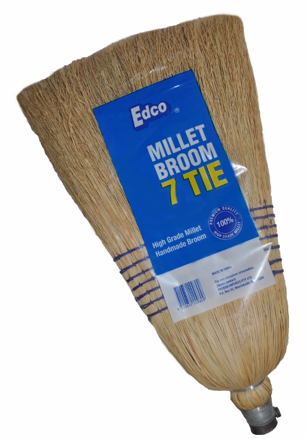 EDCO MILLET BROOM WITH HANDLE - 7 TIE