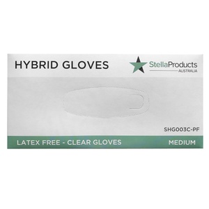 [SHG004C-PF] Hybrid Powder Free Gloves Clear (SMALL, clear)