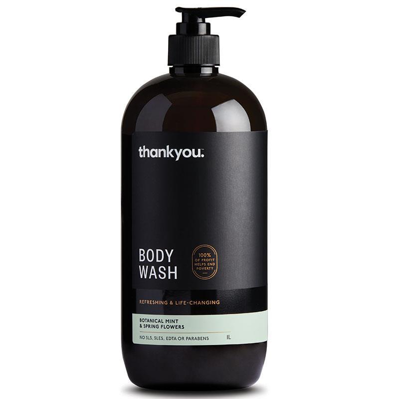 THANK YOU BOTANICAL MINT &amp; SPRING FLOWERS BODY WASH 1L