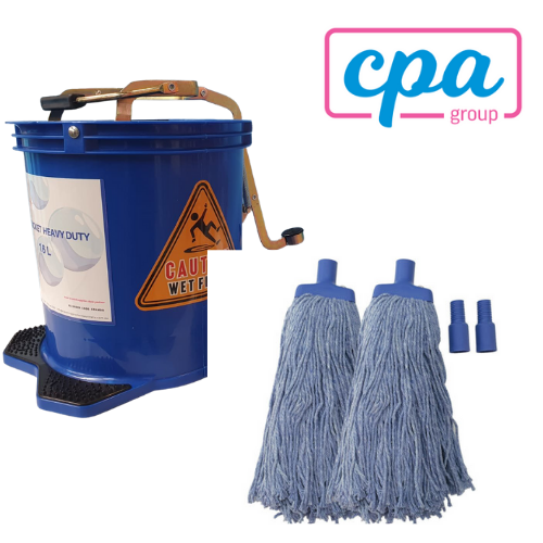 CPA - 16L MOP BUCKET &amp; 2 MOP HEADS