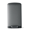 30L MATTE GREY RECTANGULAR PEDAL BIN