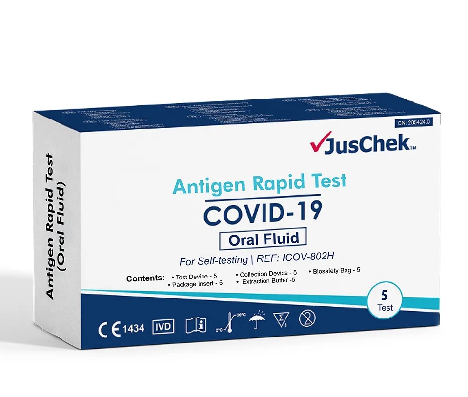 JUSCHEK SARS-COV-2 ANTIGEN RAPID TEST (ORAL FLUID)  INCP-502H SELF (RAT) SALIVA TEST 5 PACK