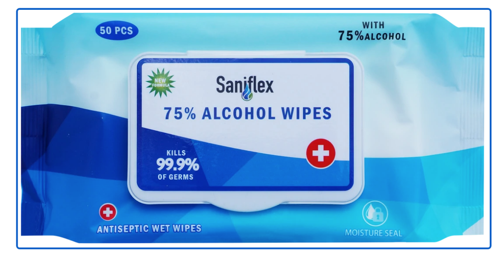 SANIFLEX 75% ALCOHOL SANITARY WIPES - 50 PACK