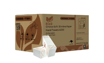 (INDIGENOUS OWNED) CHOICE SOFT SLIMLINE PAPER HAND TOWEL 200X20 225L X 225 W 4000