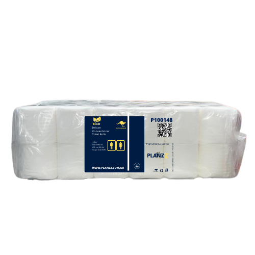 BIOD - DELUXE CONVENTIONAL TOILET ROLLS 48 2PLY 400SHT (AUSTRALIAN MADE)UN WRAPPED