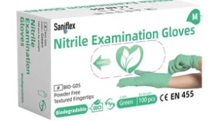 SF-BIODEGRADABLE NITRILE GLOVES- GREEN 100 PACK