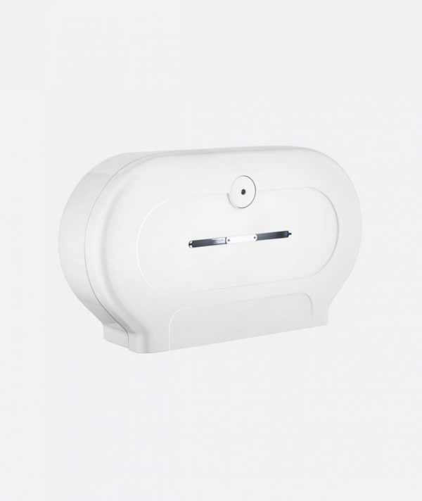 DOUBLE JUMBO TOILET TISSUE DISPENSER WITH UNIVERSAL KEY