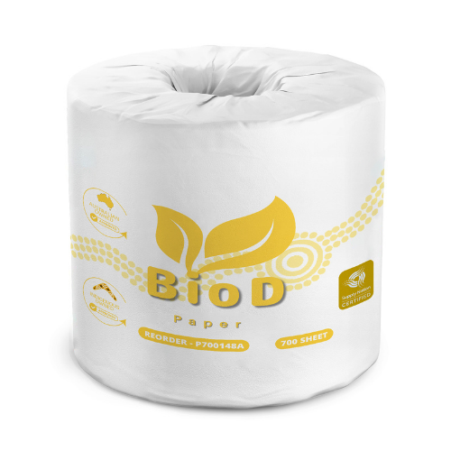 (INDIGENOUS OWNED) BIOD- DELUXE CONVENTIONAL TOILET ROLLS 2PLY 700SHEET X 48 10CMX10CM