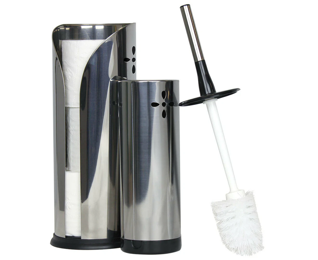 SABCO-STAINLESS STEEL TOILET BRUSH &amp; ROLL HOLDER SET