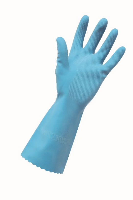 Edco Merrishine Rubber Gloves Silver Lined- Blue 12 Pairs