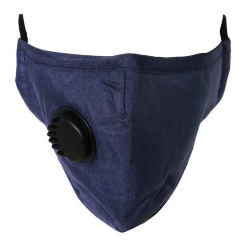 CLEANSTAR - CLOTH FACE MASK WITH VENT AND FILTER - NAVY BLUE
