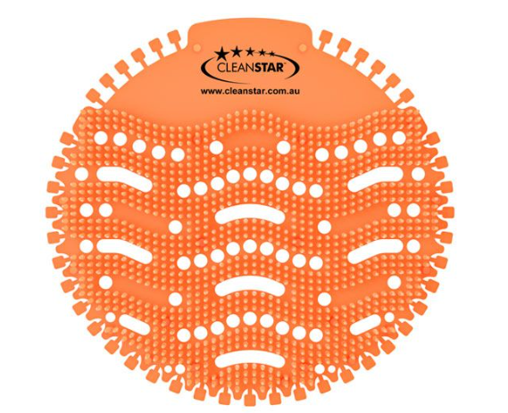 CLEANSTAR- BOX OF 250 URINAL SCREENS - TANGERINE FRAGRANCE
