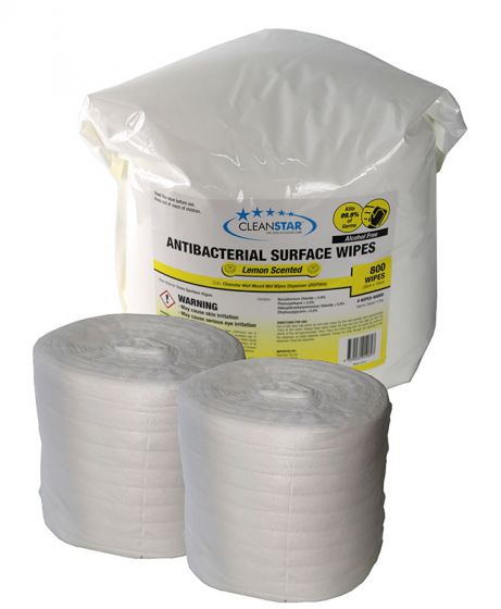 CLEANSTAR - ANTIBACTERIAL LEMON SCENTED SURFACE WET WIPES 2-PACK