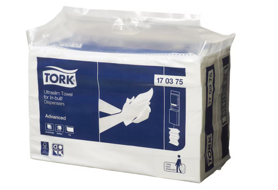 TORK 170375 ULTRASLIM HAND TOWEL - WHITE CARTON (20 PACKS)-H5