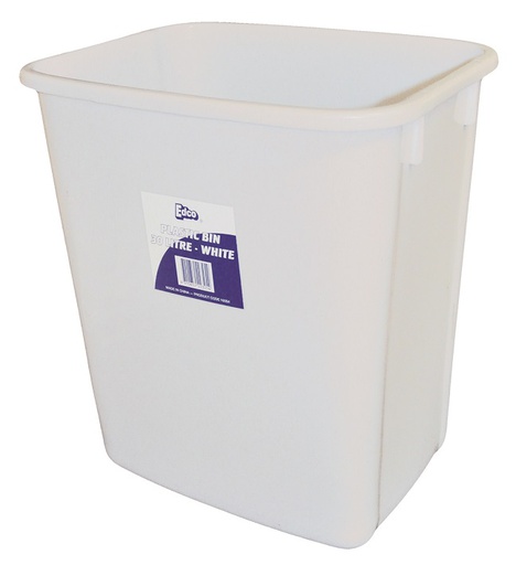 [19354] EDCO - PLASTIC BIN 30L-WHITE