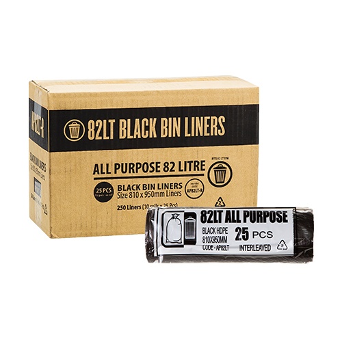 75LT-82LT BIN LINERS BLACK (CTN 250)