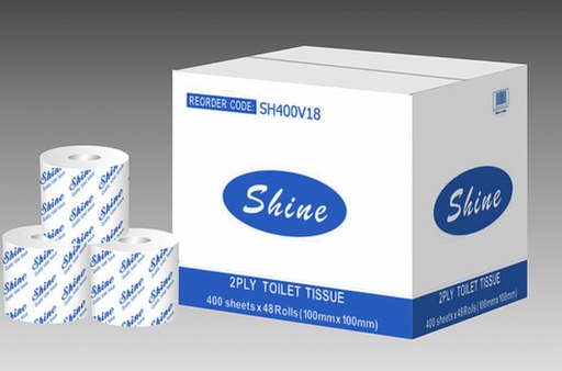 [SH400V18] TOILET ROLL SINGLE WRAP 2 PLY 400 SHEET - 48 ROLLS/CTN