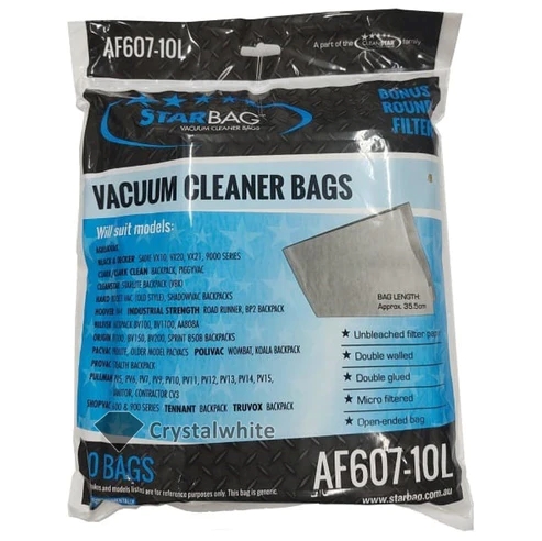 [AF607-10L] CLEANSTAR -VACBAG 10PK BACKPACK (VS64)