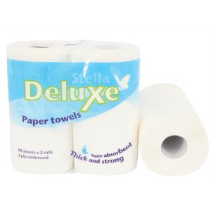 STELLA DELUXE 2PLY 90SHT TWIN PACK ROLL TOWEL
