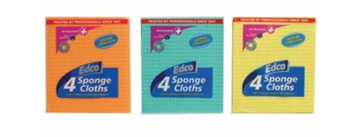 EDCO ANTI-BACTERIAL SPONGE CLOTHS 4PK