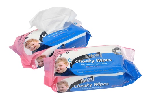 [56211] EDCO CHEEKY WIPES 80PK