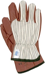 [56N210CB] COTTON GLOVES BROWN NITRILE COATED