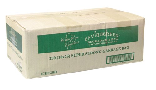 [130160] 120L C/GREEN DEGRADABLE BIN LINERS NATURAL (GREEN PRINT - CTN 250)