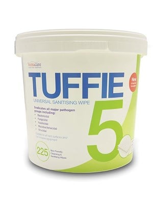 [901SW225] TUFFIE 5 CLEANING AND DISINFECTING WIPES - TUB/225