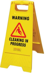 [19033] WARNING WET FLOOR CLEANING IN PROGRESS SIGN - YELLOW