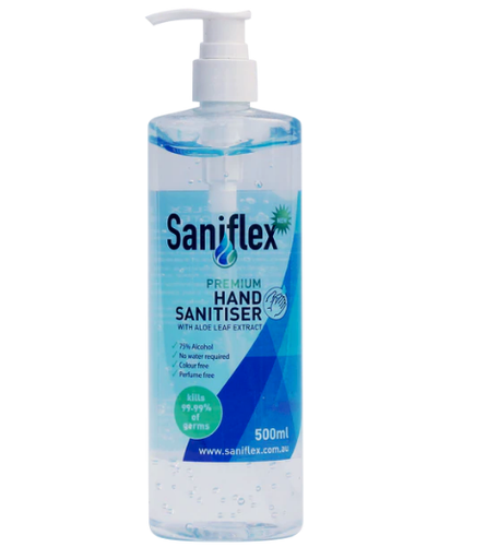 [SANIRFHS500ML] SANIFLEX RINSE FREE HAND SANITISER 500ML BOTTLE WITH PLUNGER