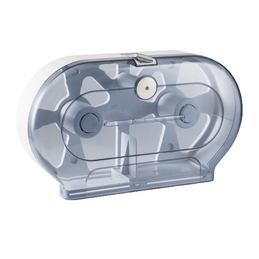 [A59510SP] TRANSPARENT DOUBLE JUMBO TOILET TISSUE DISPENSER WITH UNIVERSAL KEY