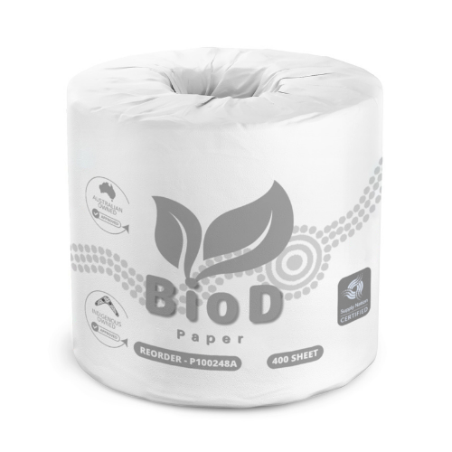 [P100248A] (INDIGENOUS OWNED) BIOD - EXECUTIVE CONVENTIONAL TOILET ROLLS  2PLY 400SHEET X 48 11CMX10CM