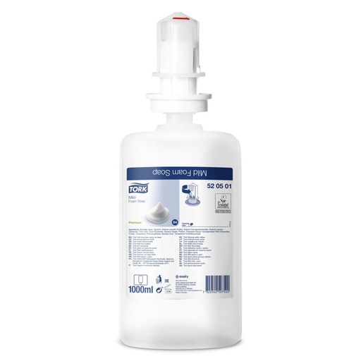 [520501x6] TORK PREMIUM MILD FOAM SOAP CARTRIDGE 1L-S4 X 6