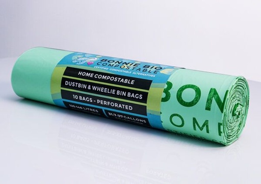 [BB-120/140L-10] CLEANSTAR - BONNIE BIO 120-140L COMPOSTABLE GARBAGE &amp; WHEELIE BIN BAGS – ROLL OF 10