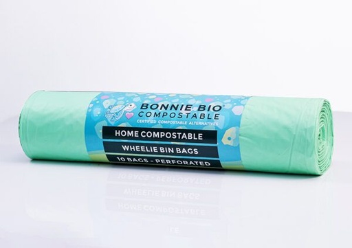 [BB-240L-9] CLEANSTAR - BONNIE BIO 240L COMPOSTABLE GARBAGE &amp; WHEELIE BIN BAGS – ROLL OF 10
